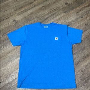 Carhartt Men Loose Fit Blue Short Sleeve Size Large